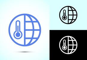 Climate change icon design, Global warming, Earth temperature icon vector