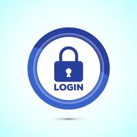 User profile login icon design illustration. Access authentication icon. Blue Color Button Design vector