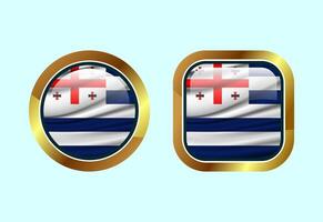 Glossy flag button of Adjara, High quality web button design vector