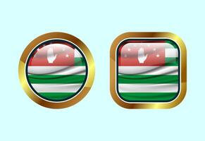 Glossy flag button of Abkhazia, High quality web button design vector