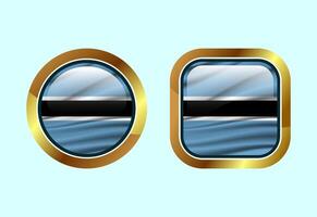 Glossy flag button of Botswana, High quality web button design vector