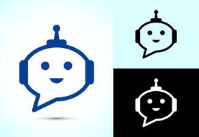 Chatbot icon design illustration, Chat conversation icon, Online support service bot sign vector