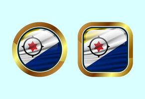 Glossy flag button of Bonaire, High quality web button design vector