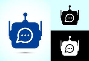 Chatbot icon design illustration, Chat conversation icon, Online support service bot sign vector