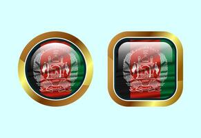 Glossy flag button of Afghanistan, High quality web button design vector