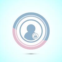 User profile login icon design illustration. Access authentication icon. Pastel Color Button Design vector