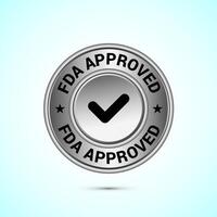 FDA approved badge design Illustration in silver color vector