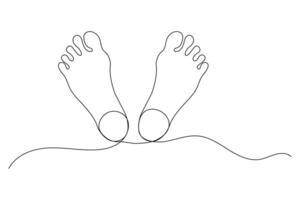 Foot sole continuous one line drawing of footprint isolated one line icon vector