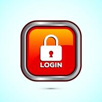 User profile login icon design illustration. Access authentication icon. Orange Color Square Button Design vector