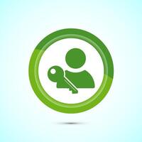 User profile login icon design illustration. Access authentication icon. Gray Shadow Button Design vector