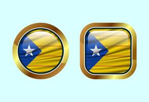 Glossy flag button of Catalonia, High quality web button design vector