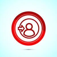 User profile login icon design illustration. Access authentication icon. Red Color Button Design vector