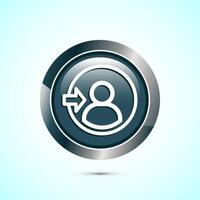 User profile login icon design illustration. Access authentication icon. Gray Color Round Button Design vector