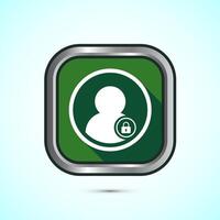User profile login icon design illustration. Access authentication icon. Green Shadow Button Design vector