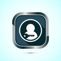 User profile login icon design illustration. Access authentication icon. Gray Shadow Button Design vector