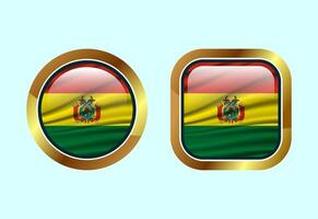 Glossy flag button of Bolivia, High quality web button design vector