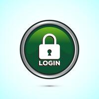 User profile login icon design illustration. Access authentication icon. Green Color Round Button Design vector