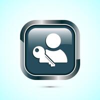 User profile login icon design illustration. Access authentication icon. Gray Color Square Button Design vector