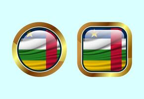 Glossy flag button of Central African Republic, High quality web button design vector