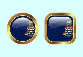 Glossy flag button of Cayman Islands, High quality web button design vector