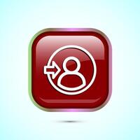 User profile login icon design illustration. Access authentication icon. Red Color Square Button Design vector