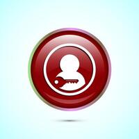 User profile login icon design illustration. Access authentication icon. Red Color Round Button Design vector
