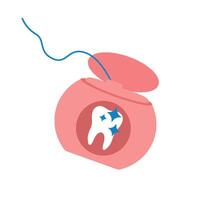 Dental floss in clip art style. Isolated illustration for your design vector