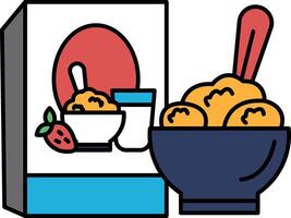 A box of cereal and a bowl of cereal vector