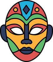 A colorful mask with a black eye and a red nose vector