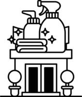 A house with a spray bottle on top of it vector