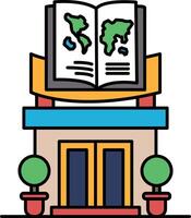 A building with a book on top of it vector