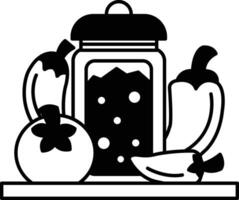 A jar of food with a lid on top of it vector