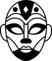 A black and white mask with a eye and a nose vector