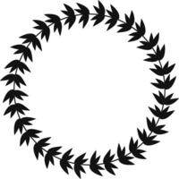 Stylized laurel wreath creating a perfect circle, symbolizing victory, achievement, and honor, suitable for emblems, logos, and decorative borders vector