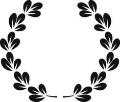 Symmetrical arrangement of stylized laurel leaves creating a circular frame, suitable for awards, emblems, or decorative purposes, embodying concepts of victory, honor, and achievement vector
