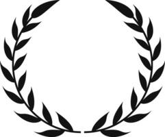 Circular laurel wreath forming a perfect circle, creating a symbol of victory, achievement, and honor, suitable for awards, logos, and emblems vector