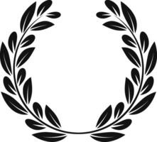 Simple yet elegant circular laurel wreath design symbolizes accomplishment and triumph, evoking a sense of classic victory and honor vector