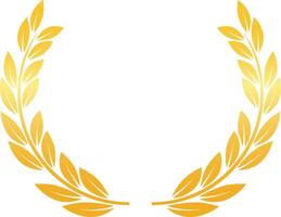 Circular golden laurel wreath symbolizes success, triumph, and excellence, creating a prestigious emblem of honor and accomplishment vector