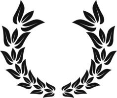 Stylish laurel wreath symbolizing victory and honor, perfect for celebrating success and recognition. Timeless emblem of triumph in elegant black and white silhouette vector