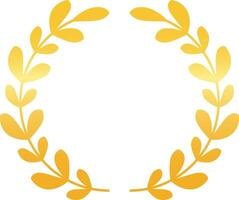 Stunning golden laurel wreath elegantly crafted in a perfect circle, adding prestige to projects related to awards, victory, or achievement. Ideal for celebrating success and honoring champions vector