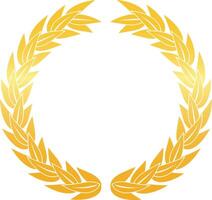 Golden laurel wreath symbolizing victory and honor, perfect for awards and celebrations. Timeless and versatile for recognizing accomplishments vector