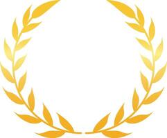 Circular golden laurel wreath symbolizing triumph, success, and excellence, creating a visual representation of accomplishment and honor vector