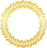 Circular golden laurel wreath symbolizing success, victory, and achievement, perfect for awards, logos, and emblems, creating a sense of honor and distinction vector