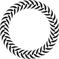 Black abstract circular frame with a braided design forming a stylish and decorative border, perfect for various graphic design applications vector