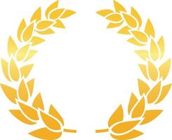 Stylish golden laurel wreath symbolizing victory and achievement, perfect for celebrating success and recognizing excellence vector