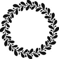 Stunning black laurel wreath silhouette frames elegantly, perfect for adding sophistication to any project. Ideal for invitations, logos, or as a symbol of victory vector