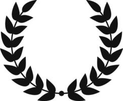 Classic black laurel wreath symbolizing triumph, honor, and distinction, commonly linked to victory, achievement, and recognition vector