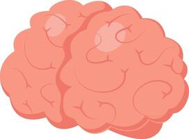 Pink human brain symbolizing intelligence and creativity against a white background. Ideal for science, biology, and healthcare themes vector