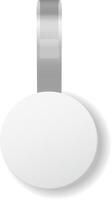 White round wobblers are hanging on gray ribbons, creating a simple yet effective display for advertising or promotions in a supermarket or retail setting vector