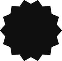 Boost your marketing with a sleek black starburst badge symbolizing success and victory. Perfect for any promotional material, it stands out against a white background vector